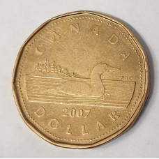 CANADA 2007 . ONE 1 DOLLAR . LOONIE COIN . NICE GRADE . COLLECTABLE